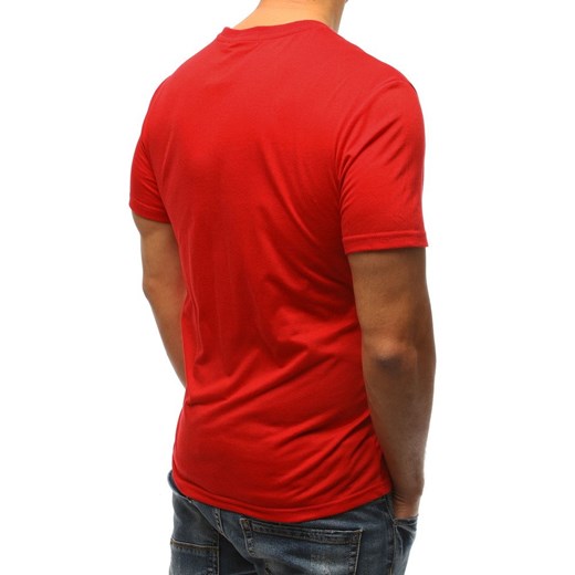 T-shirt męski Dstreet czerwony z krótkim rękawem 