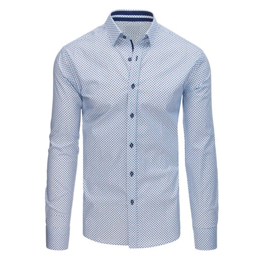 Koszula męska elegancka we wzory biała (dx1521)