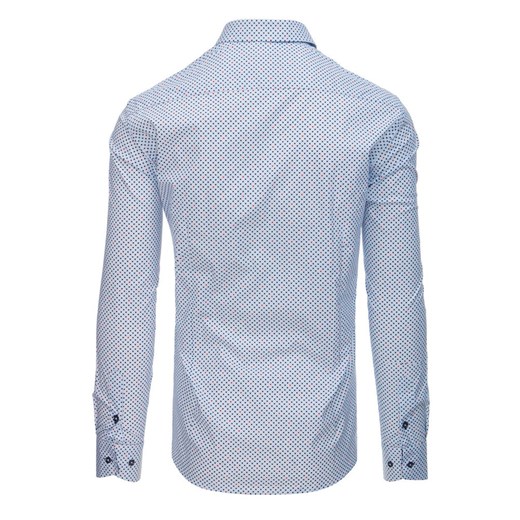 Koszula męska elegancka we wzory biała (dx1521)