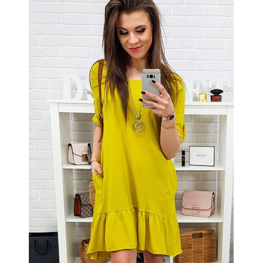 Sukienka damska żółta (ey0798)