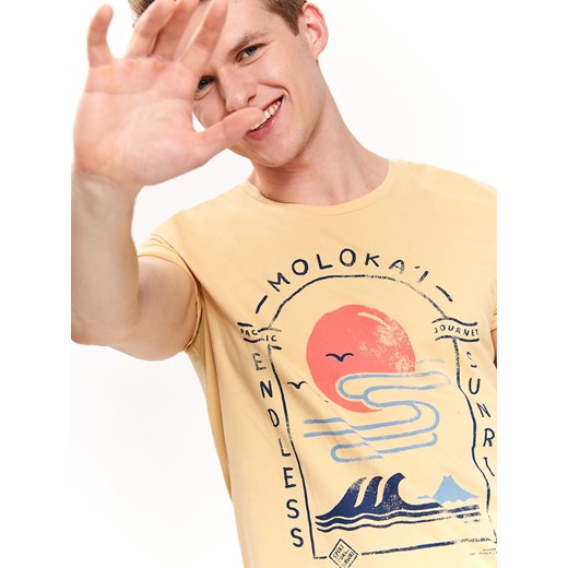 T-shirt męski Top Secret w stylu młodzieżowym z krótkim rękawem 