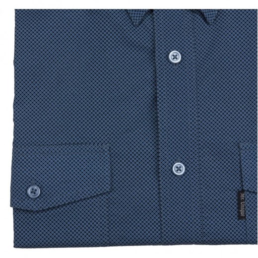 Bawełniana, niebieska koszula męska z drobnym nadrukiem Mr.Unique, krótki rękaw Mr.unique  XL mensklep