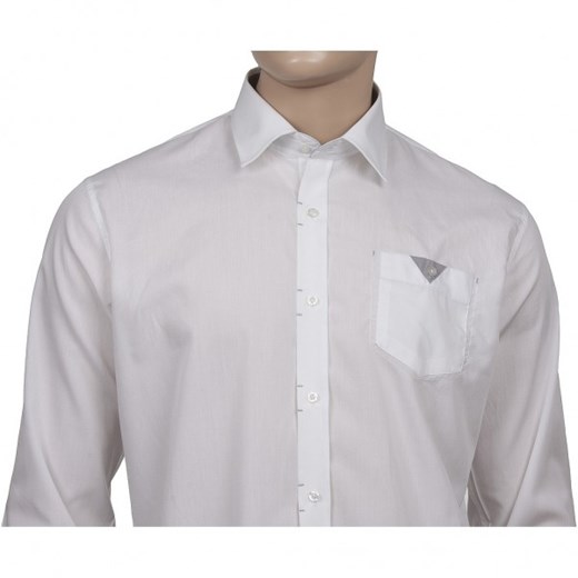 Biała koszula męska Chiao z kontrastem w odcieniach szarości Chiao  184-192 / 4XL mensklep