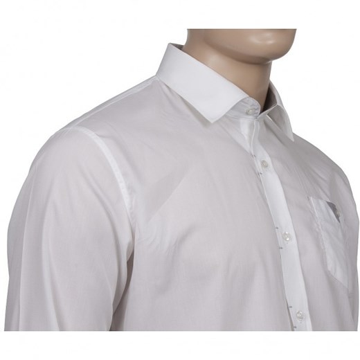 Biała koszula męska Chiao z kontrastem w odcieniach szarości  Chiao 184-192 / 4XL mensklep