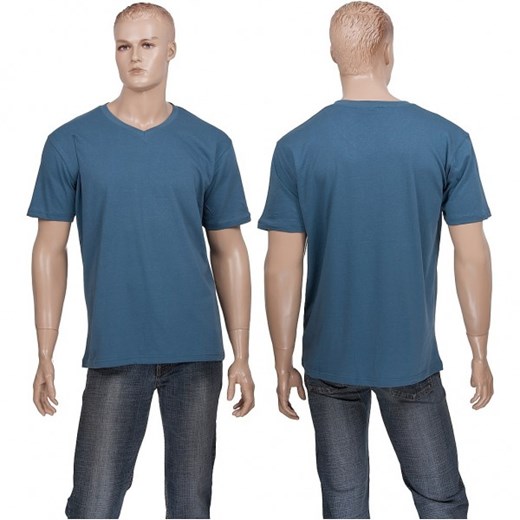 T-shirt męski D555 z krótkim rękawem bez wzorów 