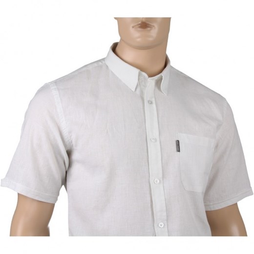 Lniana koszula męska z krótkim rękawem Aldo Vrandi w kolorze białym Aldo Vrandi  4XL mensklep