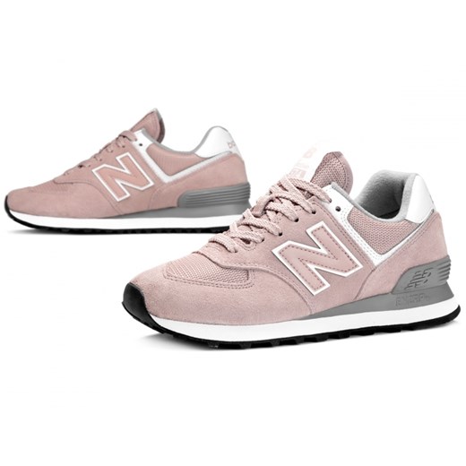 Buty sportowe damskie New Balance casualowe różowe bez wzorów wiązane 