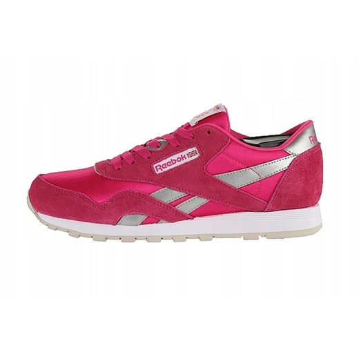 Buty sportowe damskie różowe Reebok do biegania nylon na płaskiej podeszwie bez wzorów1 