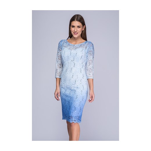 Sukienka koronkowa cieniowany błękit Carmen  Semper 50 