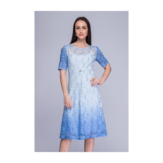 Sukienka koronkowa cieniowany błękit Bernadeta  Semper 50 