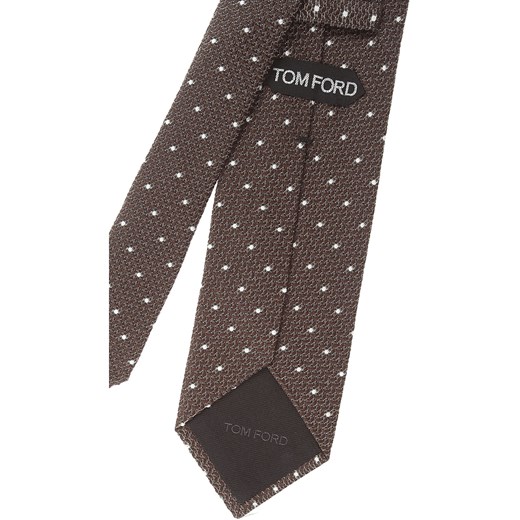 Brązowy krawat Tom Ford w abstrakcyjnym wzorze 