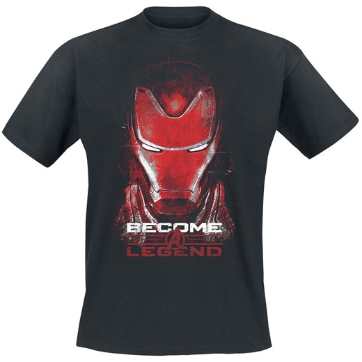 Czarny t-shirt męski Iron Man z krótkim rękawem młodzieżowy 