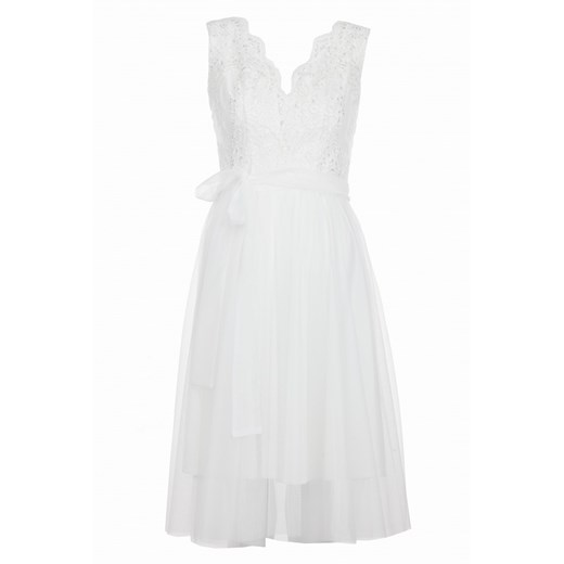 Biała sukienka Vissavi trapezowa mini z poliamidu bez rękawów 