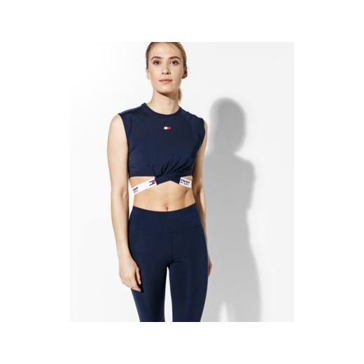 TOMMY SPORT TANK CROPPED T-SHIRT TWISTED DETAIL