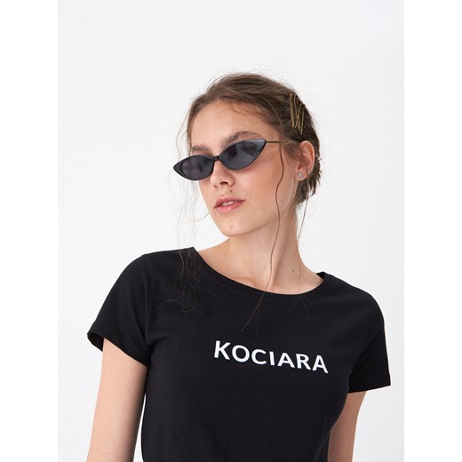 House - T-shirt z napisem Kociara - Czarny House  XL 