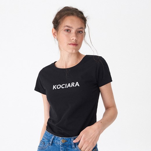 House - T-shirt z napisem Kociara - Czarny  House XL 