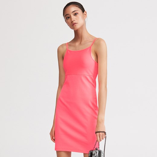 Reserved - Sukienka z prążkowanej dzianiny - Różowy  Reserved S 