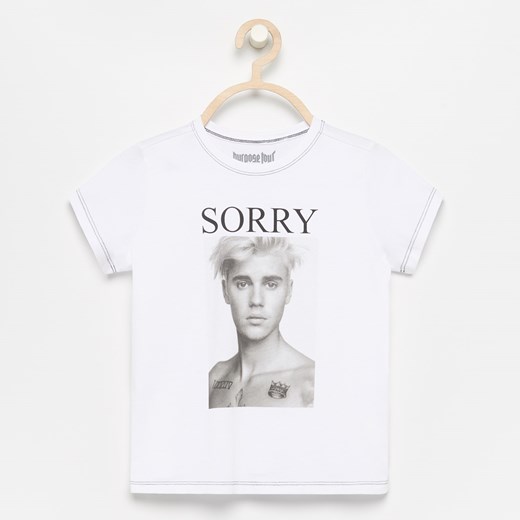 Reserved - T-shirt Bieber - Biały  Reserved 158 