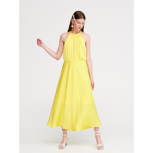 Reserved - Długa sukienka z wiązaniem przy szyi - Żółty Reserved  34 
