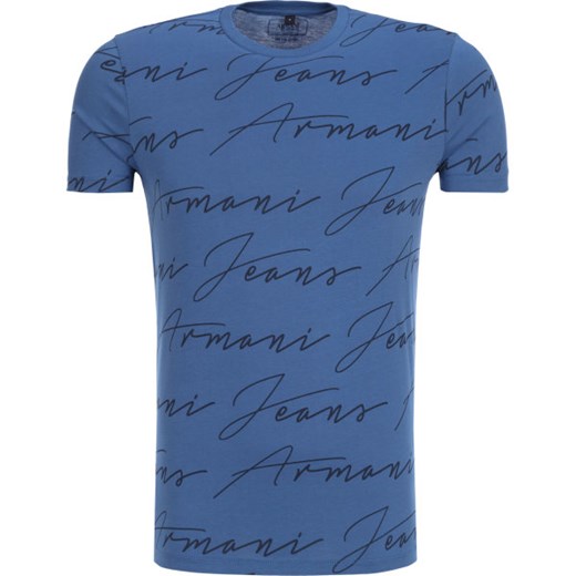 T-shirt męski Armani Jeans niebieski z krótkim rękawem 