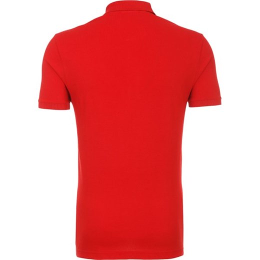 T-shirt męski czerwony Lacoste bez wzorów 