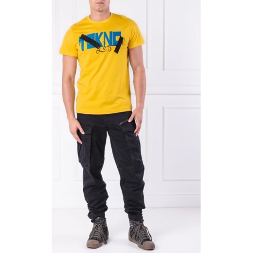 T-shirt męski Diesel żółty z krótkim rękawem casualowy 