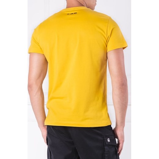 Żółty t-shirt męski Diesel z napisami 