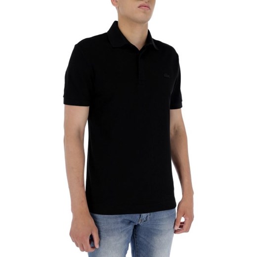 T-shirt męski czarny Lacoste z krótkim rękawem casualowy 