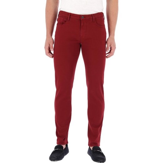 Spodnie męskie czerwone Emporio Armani bez wzorów 