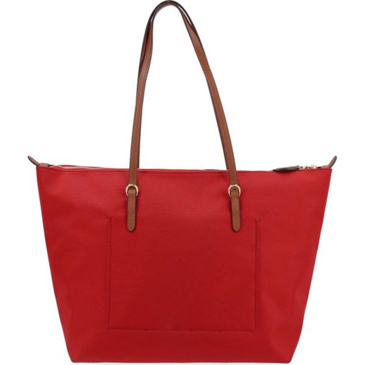 Shopper bag Lauren Ralph mieszcząca a8 matowa czerwona elegancka bez dodatków 