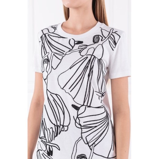 Bluzka damska Max & Co. z krótkimi rękawami w abstrakcyjnym wzorze z okrągłym dekoltem 