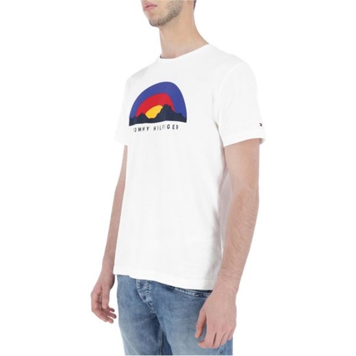 T-shirt męski Tommy Hilfiger młodzieżowy biały z krótkimi rękawami 