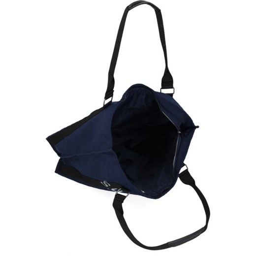 Shopper bag Superdry niebieska z nadrukiem bez dodatków