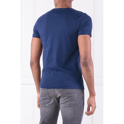 Niebieski t-shirt męski Tommy Hilfiger wiosenny z krótkim rękawem 