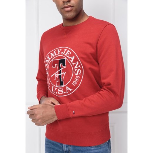 Bluza męska czerwona Tommy Jeans w stylu młodzieżowym z napisami 
