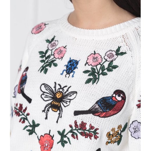 Sweter damski Max & Co. w kwiaty z okrągłym dekoltem 