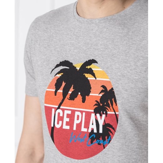 T-shirt męski szary Ice Play z krótkim rękawem 