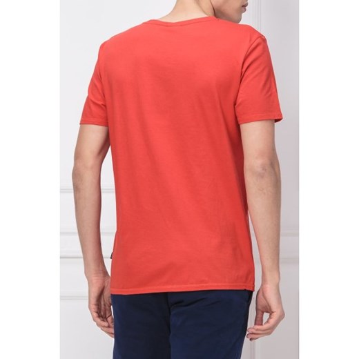 T-shirt męski czerwony Joop! Jeans z krótkim rękawem w nadruki 