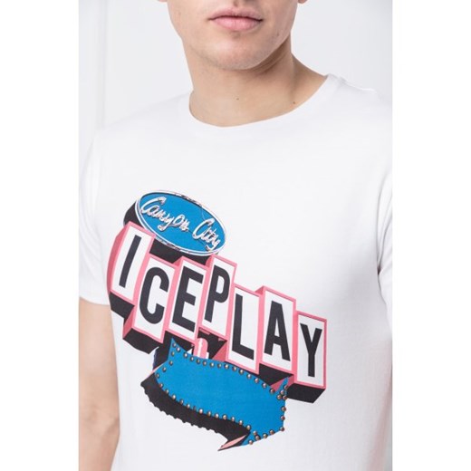 T-shirt męski biały Ice Play z krótkim rękawem 