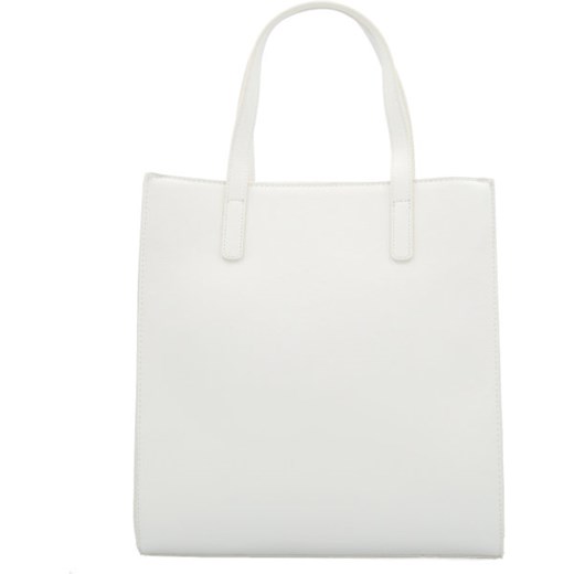 Shopper bag NA-KD biała z kolorowym paskiem matowa duża w stylu młodzieżowym 