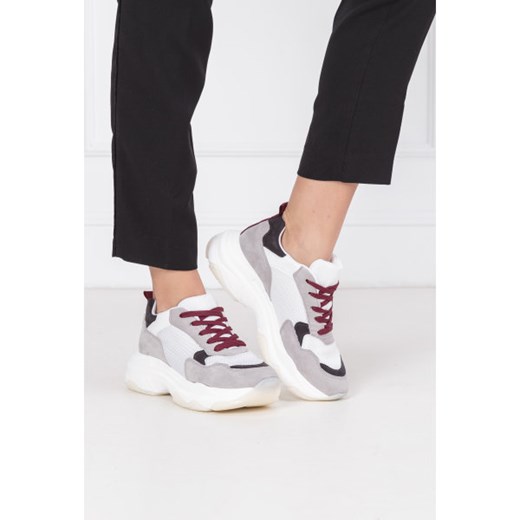 Sneakersy damskie NA-KD na platformie młodzieżowe gładkie białe wiązane 