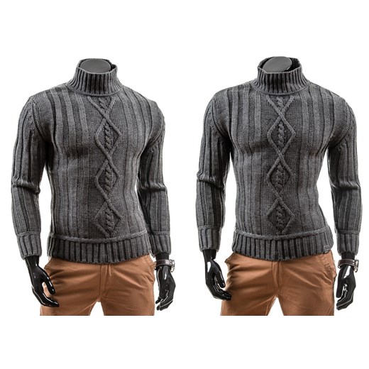 Sweter męski JEEL 4041 antracytowy - Antracytowy denley-pl  jesień