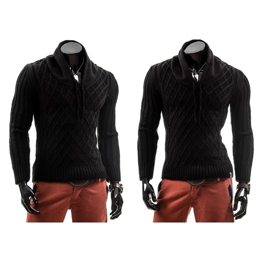 Sweter męski JEEL 4055 czarny - CZARNY denley-pl czarny jesień