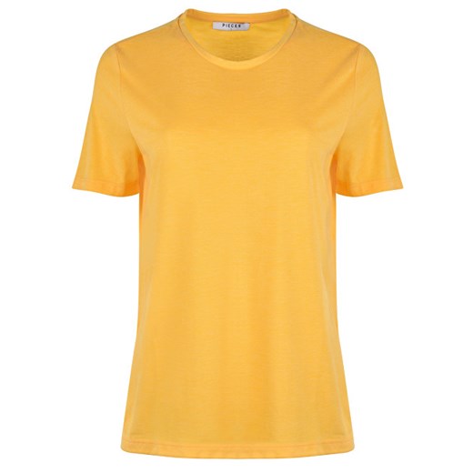 Bluzka damska żółta Pieces bez wzorów 