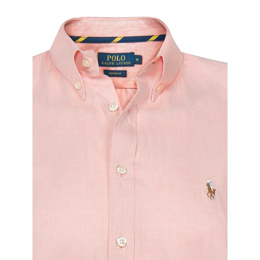 Koszula męska Ralph Lauren różowa bez wzorów z długim rękawem 