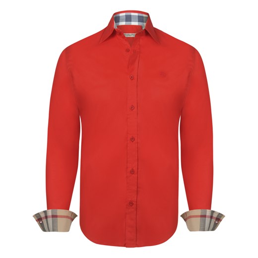 Koszula męska czerwona Burberry z długimi rękawami 