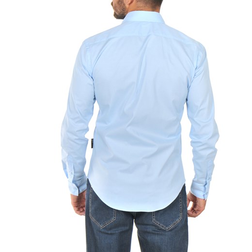 Koszula męska Armani niebieska z długim rękawem 