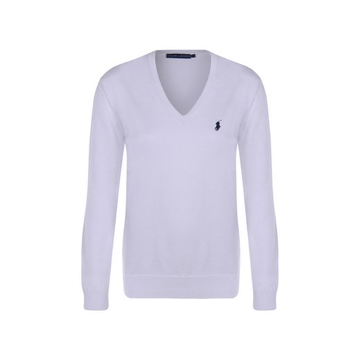 Biały sweter regular fit RALPH LAUREN z czarnym logo  Ralph Lauren XL Fashion4VIP