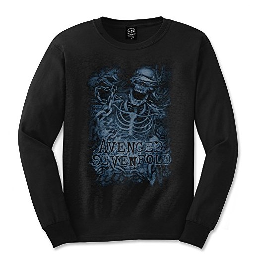 rockoff Trade męski T-shirt avenged SEVE Fold chained Skeleton, kolor: czarny (Black Black)
