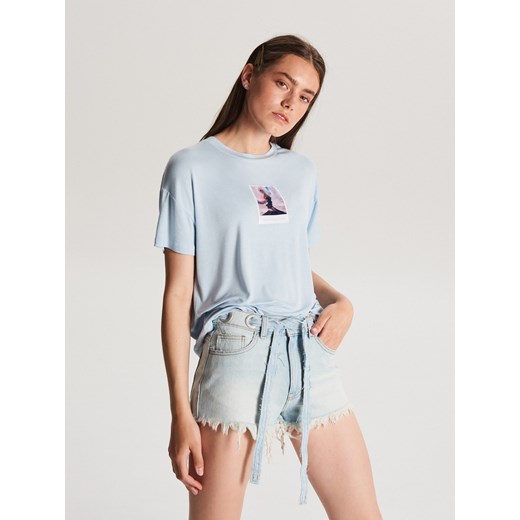 Cropp - Koszulka oversize - Niebieski  Cropp XL 